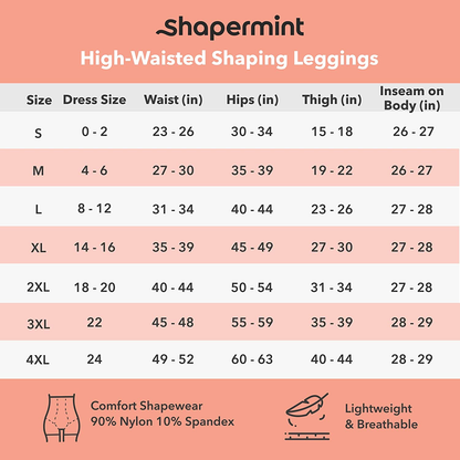 Shapermint High Waisted Medium Compression Leggings - Shapewear for Women Apparel & Accessories > Clothing > Underwear & Socks > Shapewear Shapermint   