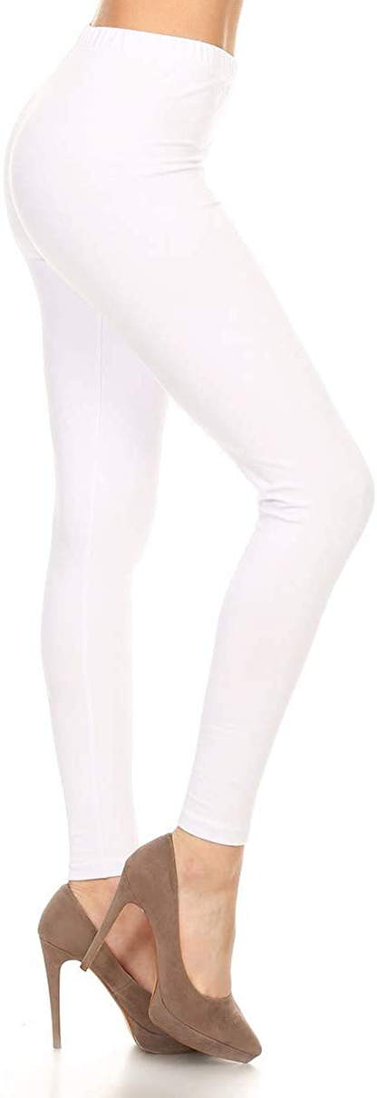 Leggings Depot Cotton Women'S Premium Quality Ultra Soft Solid Leggings Apparel & Accessories > Clothing > Underwear & Socks > Shapewear LEGGINGS DEPOT Cotton-white 2X 