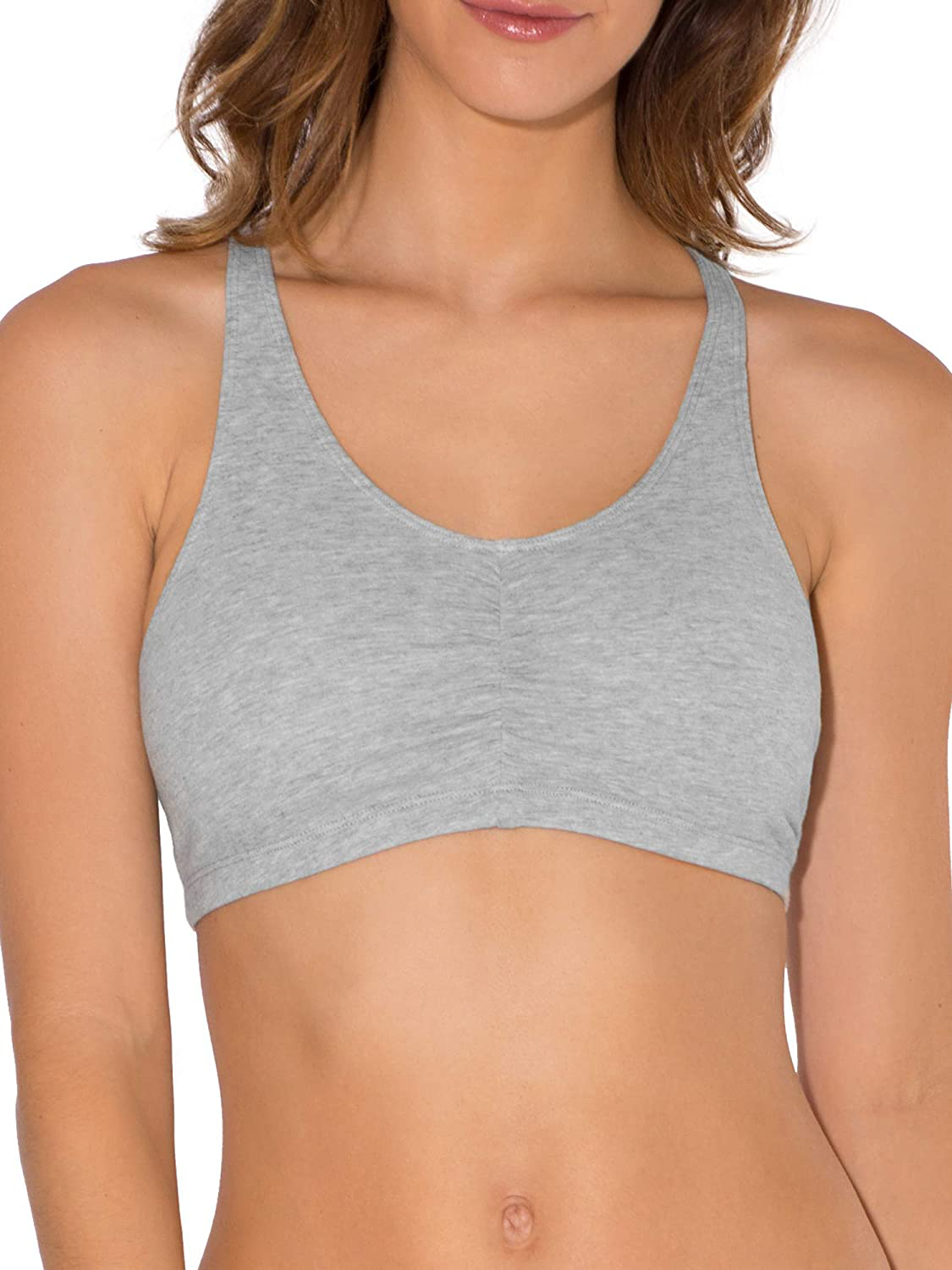 Fruit of the Loom Women'S Adjustable Shirred Front Racerback Sports Bra Apparel & Accessories > Clothing > Underwear & Socks > Bras Kylie Max   