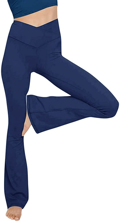 Burband Womens Bootcut Yoga Pants Tummy Control Non See through High Waisted Lounge Pants Bootleg Work Pants Dress Pants Apparel & Accessories > Clothing > Underwear & Socks > Shapewear Burband 1blue Small 