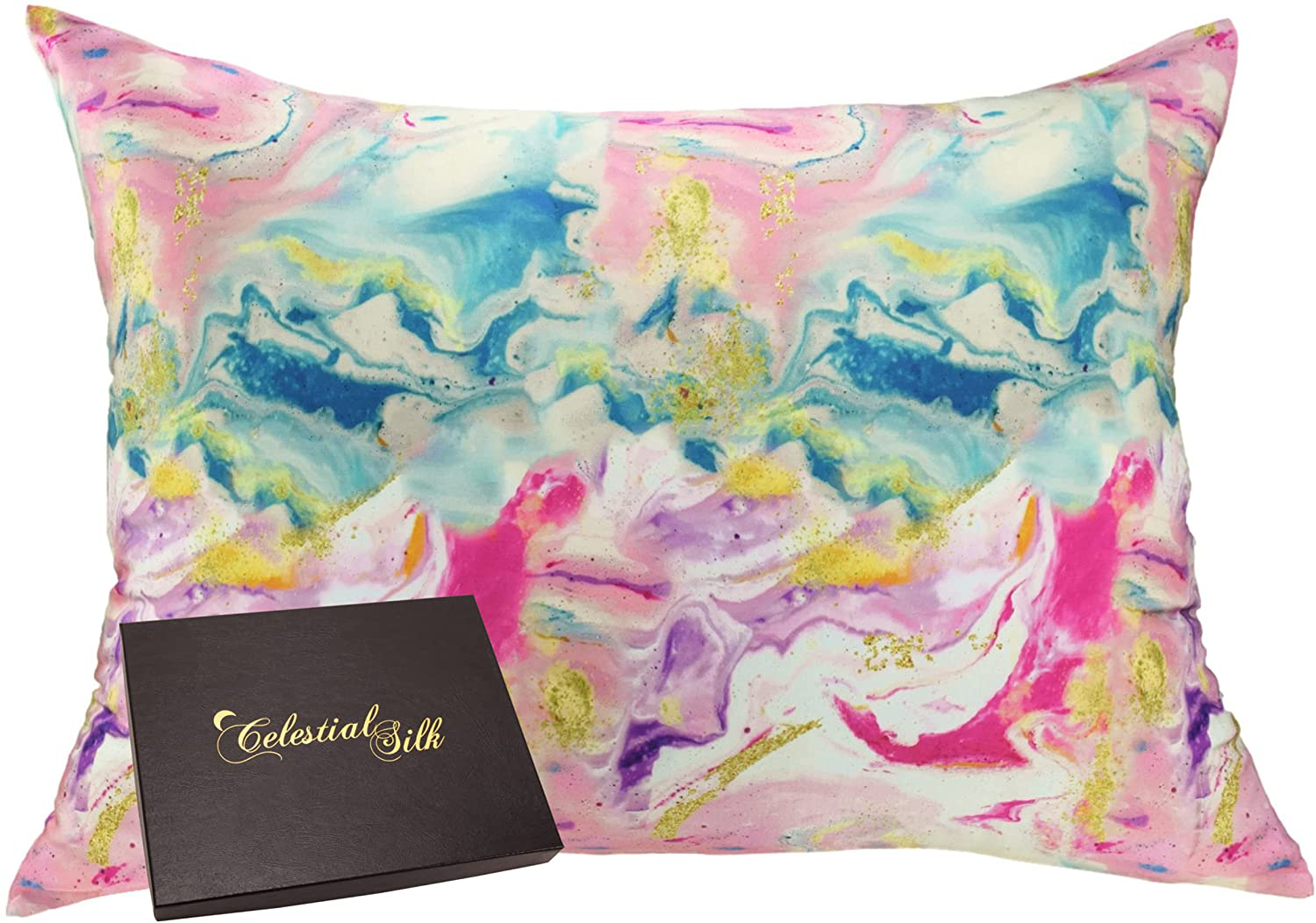 Celestial Silk 100% Pure Mulberry Silk Pillowcase Premium 25 Momme for Hair and Skin, Hypoallergenic Charmeuse Silk Weave on Both Sides - Hidden Zipper Closure (King, Vintage Pink) Arts & Entertainment > Party & Celebration > Gift Giving Celestial Silk Abstract Dreamscape Queen 