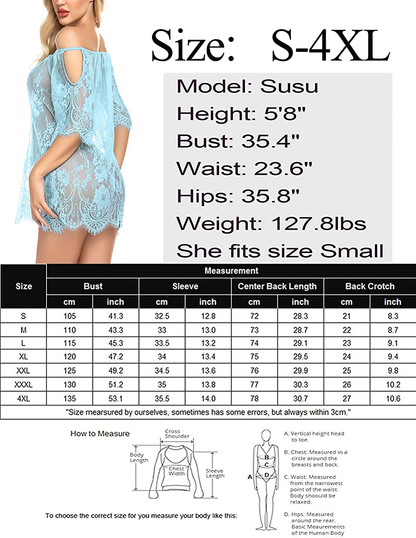 Avidlove Women Chemises Lace Smock Lingerie Mini Babydoll Lingerie Sleepwear S-4XL Apparel & Accessories > Clothing > Underwear & Socks > Lingerie Avidlove   