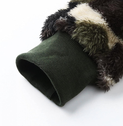 Merthy Mens Warm Camo Plush Henely Shirts Sherpa Fleece Jackets Long Sleeve Stand Collar Thermal Stylish Printed Outwear Apparel & Accessories > Clothing > Underwear & Socks > Shapewear Merthy   