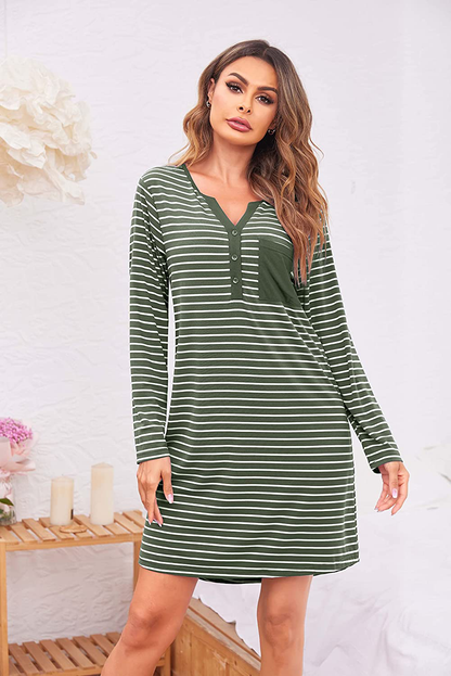 Ekouaer Women'S Nightshirt Long Sleeve Button down Nightgown V-Neck Sleepwear Short Sleeve Pajama Dress Apparel & Accessories > Clothing > Sleepwear & Loungewear > Nightgowns Kylie Max   