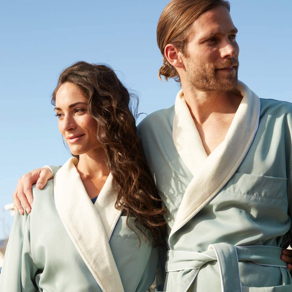 Terry Lined Microfiber Hotel Robe - Luxury Spa Bathrobe by Monarch/Cypress Apparel & Accessories > Clothing > Sleepwear & Loungewear > Robes Kylie Max   