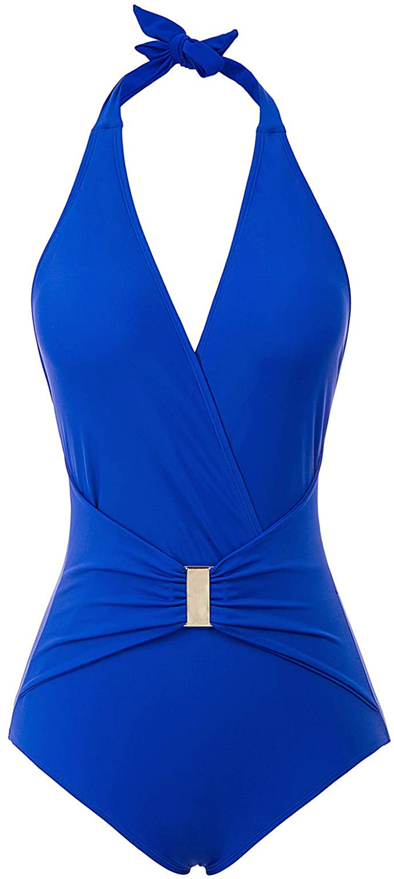 GRACE KARIN Women'S Halter Swimwear V Neck Stripe One-Piece Swimsuit Monokini  Kylie Max   