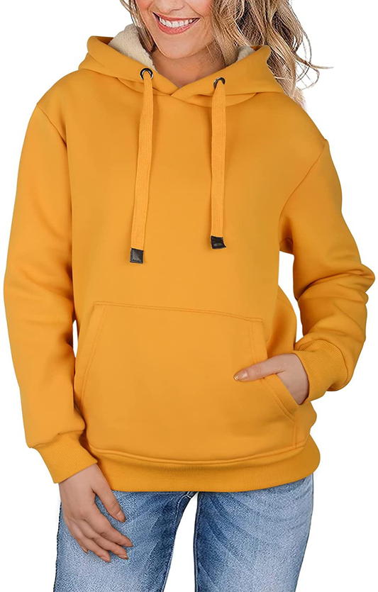 Theast Womens Winter Casual Warm Fleece Sherpa Lined Pullover Hooded Sweatshirt, Hoodies Sweatshirt for Women Apparel & Accessories > Clothing > Activewear Kylie Max   