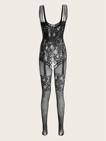 Shein Women'S Spaghetti Strap Lace Stockings Sexy Lingerie Bodysuit Babydoll Apparel & Accessories > Clothing > Underwear & Socks > Lingerie Kylie Max   