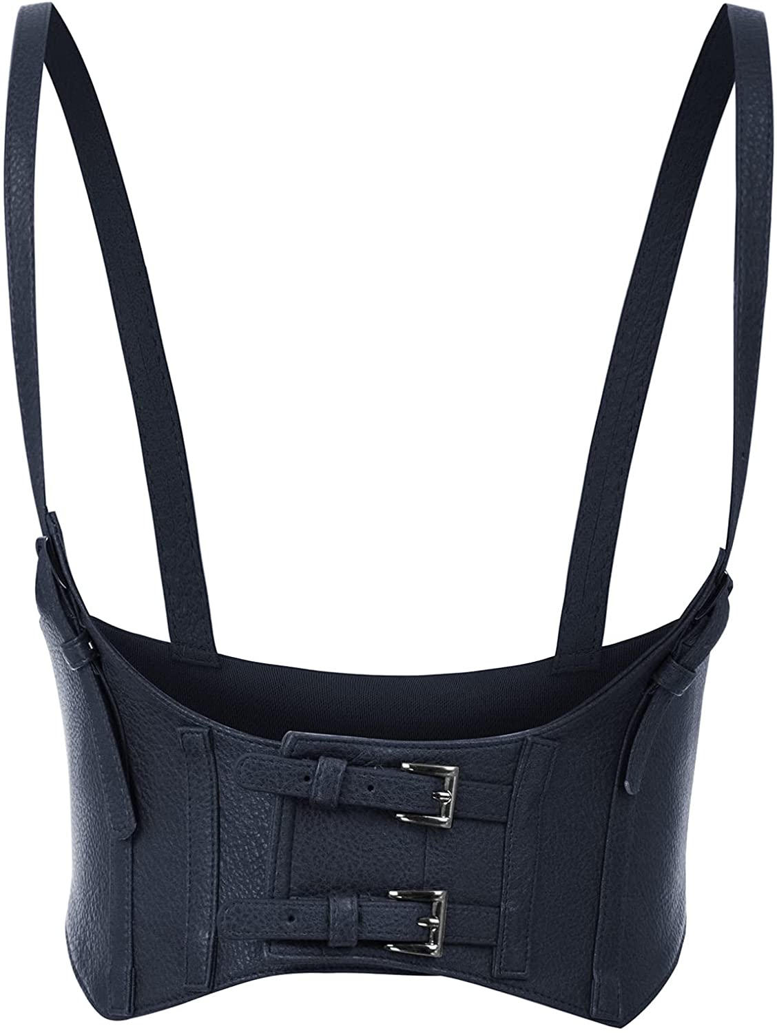 KANCY KOLE Women Fashion Faux Leather Waist Belt Steampunk Underbust Corset Apparel & Accessories > Clothing > Underwear & Socks > Lingerie KANCY KOLE Navy Blue Medium 