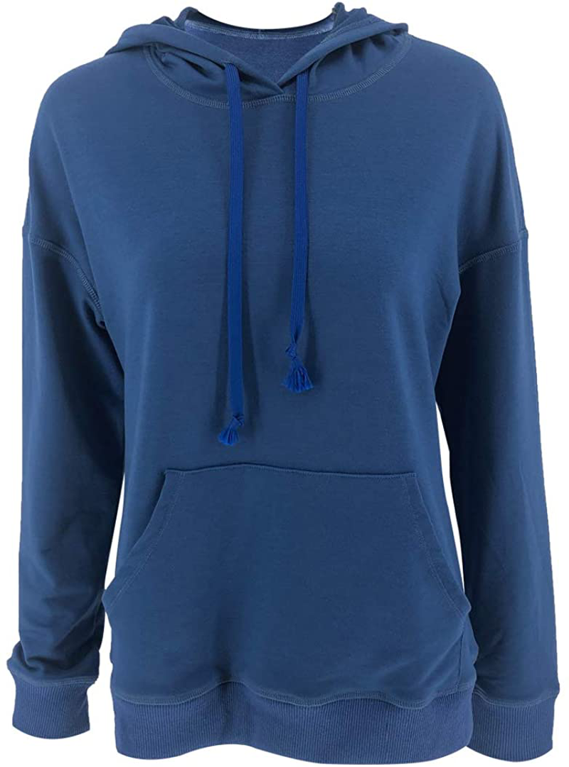 Bingerlily Women'S Casual Hoodies Long Sleeve Solid Lightweight Pullover Tops Loose Sweatshirt with Pocket Apparel & Accessories > Clothing > Activewear Kylie Max   