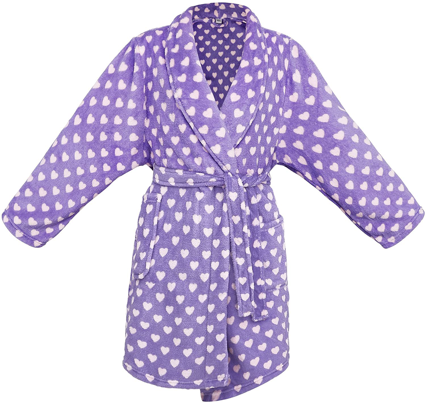 Kids Girls Boys Soft Plush Cover up with Long Sleeve Two Pockets Apparel & Accessories > Clothing > Sleepwear & Loungewear > Robes Kylie Max   