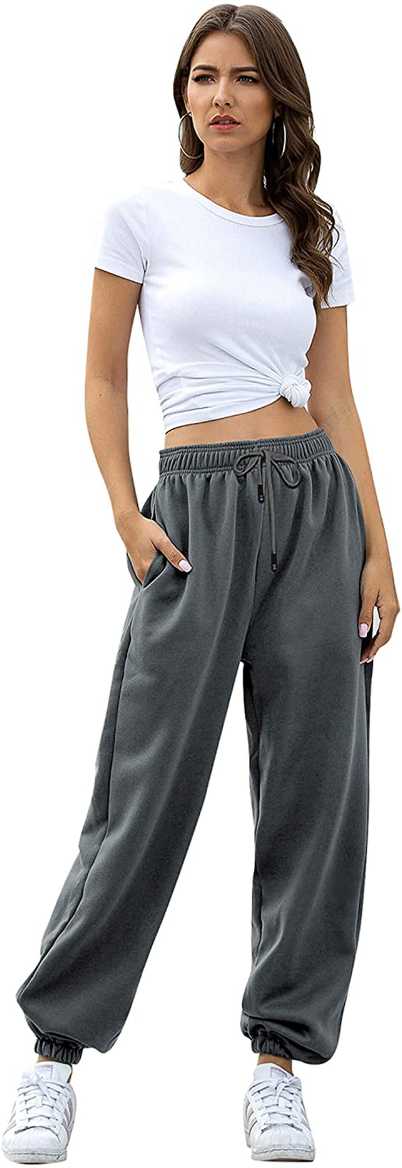 VINMEN Cinch Bottom Sweatpants for Women with Pockets Apparel & Accessories > Clothing > Activewear Kylie Max   