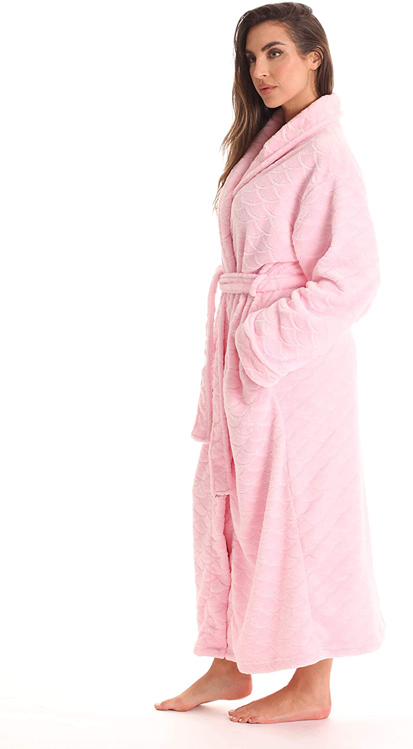 Just Love Velour Kimono Robe Hooded Bath Robes for Women Maxi Length Apparel & Accessories > Clothing > Sleepwear & Loungewear > Robes Kylie Max   