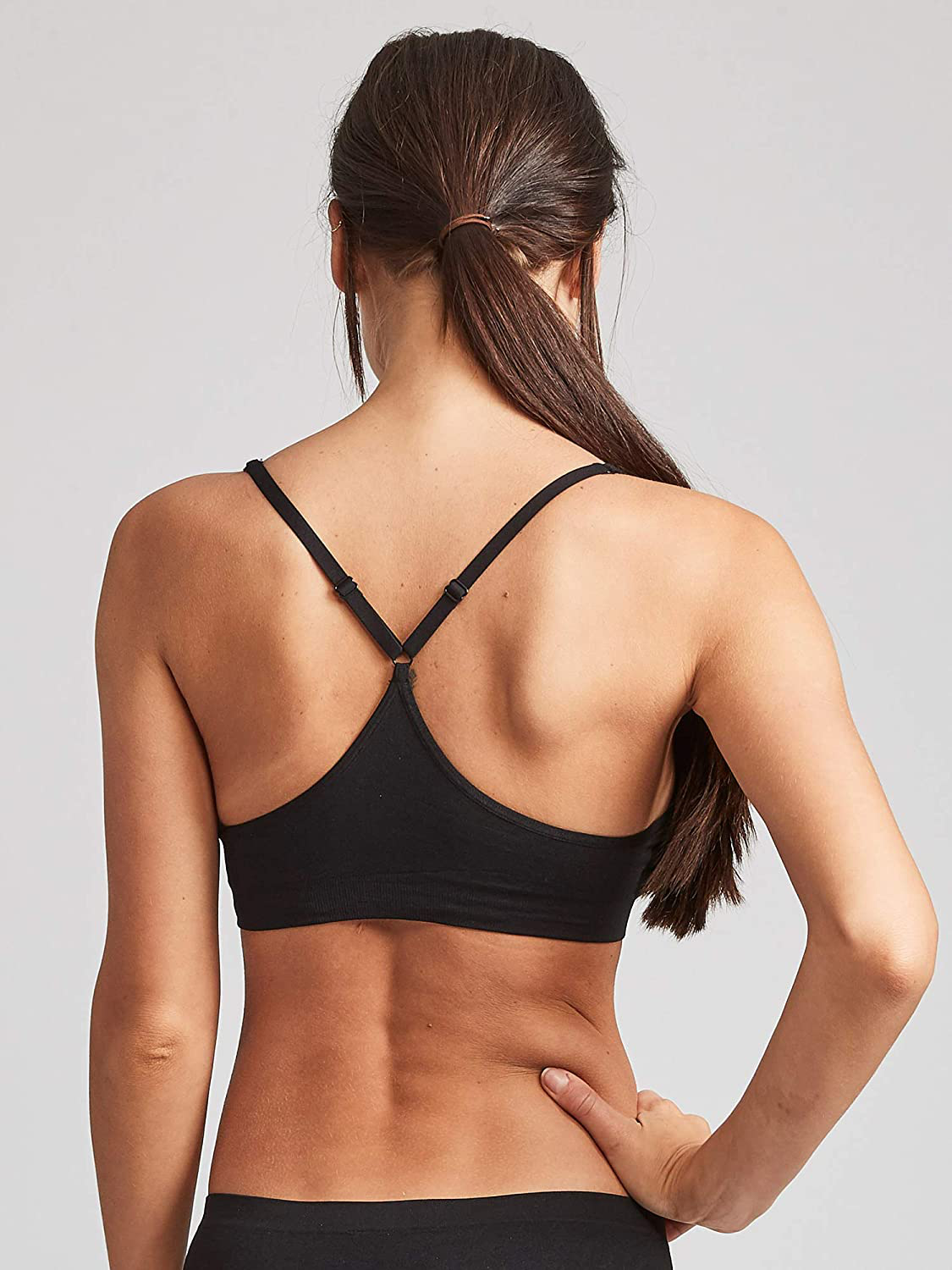 Kalon 4 Pack Racerback Sports Bralette V Neck for Women Apparel & Accessories > Clothing > Underwear & Socks > Bras Kylie Max   