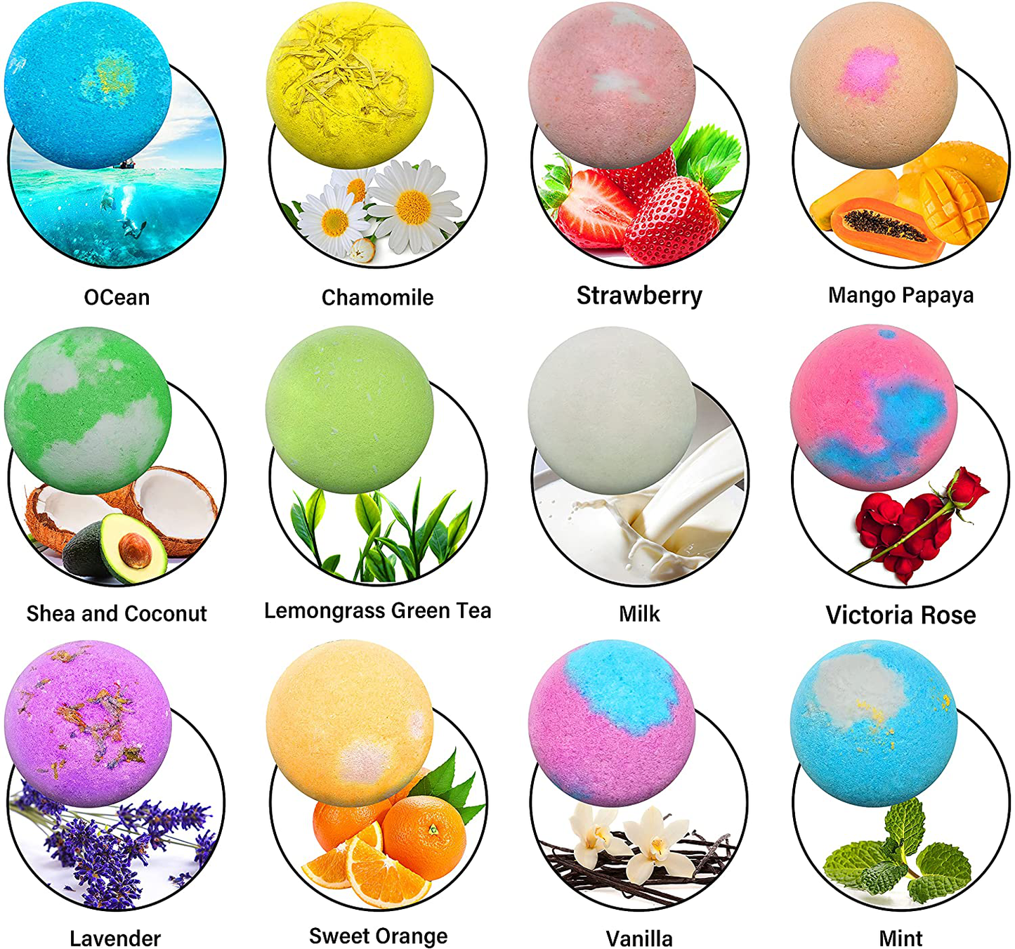 Christmas Gifts for Women Unique Relaxing - Imazing 12Pcs Bath Bombs with Bubble Shower Stress Relief, Funny Personalized Small Gift Ideas Set for Mom Who has Everything Best Friend Her Birthday Arts & Entertainment > Party & Celebration > Gift Giving Imazing   
