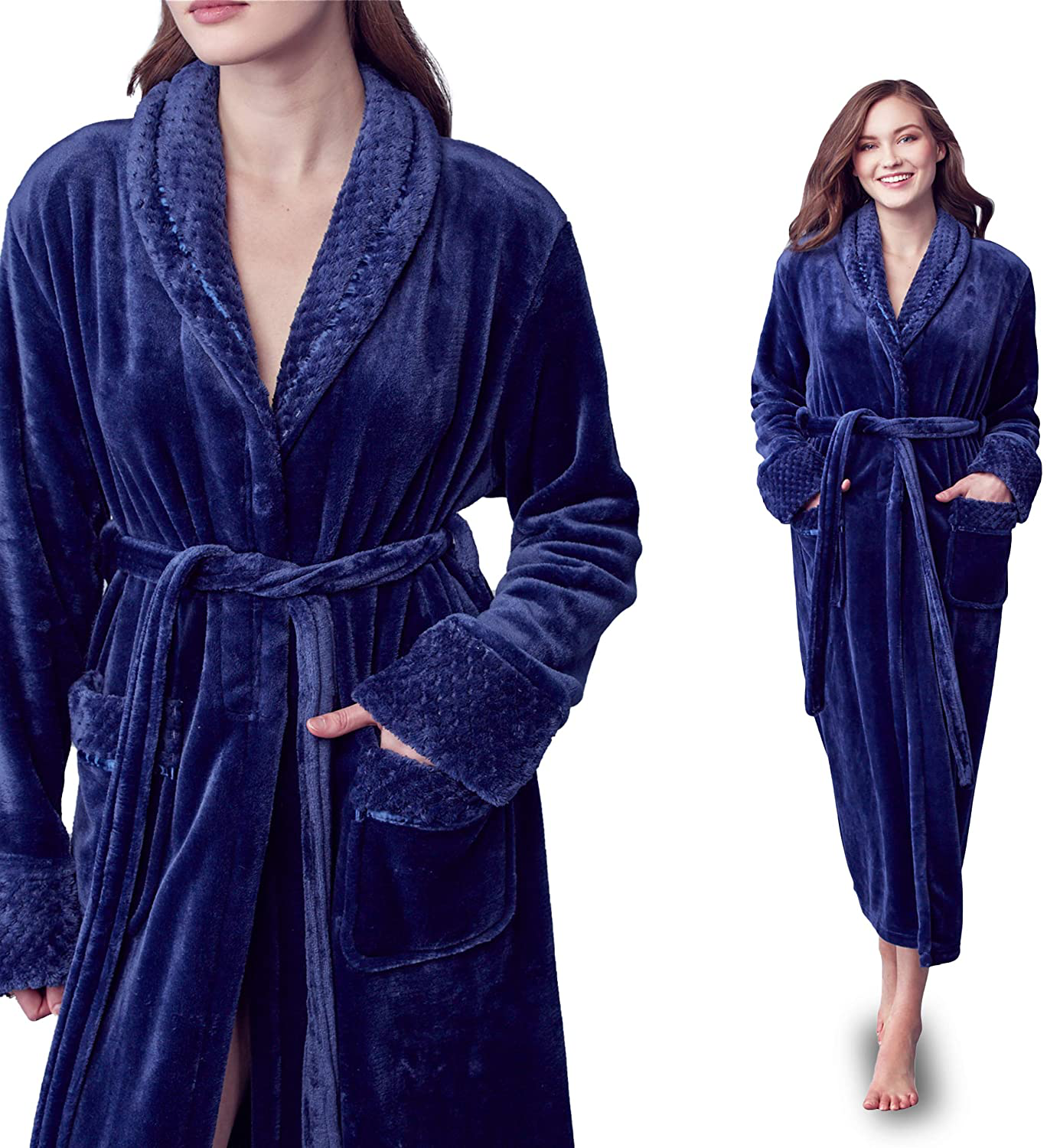 LOTUS LINEN Women Soft Plush Robes - GODDESS - Fluffy Robe for Women -Long Fleece Spa Bathrobes Apparel & Accessories > Clothing > Sleepwear & Loungewear > Robes Kylie Max   