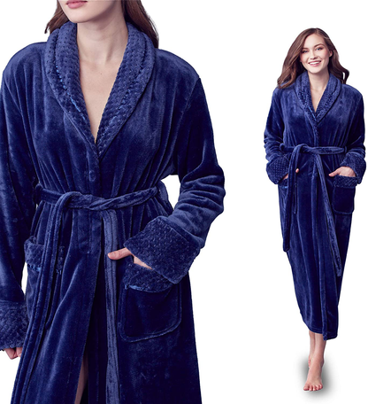 LOTUS LINEN Women Soft Plush Robes - GODDESS - Fluffy Robe for Women -Long Fleece Spa Bathrobes Apparel & Accessories > Clothing > Sleepwear & Loungewear > Robes Kylie Max   