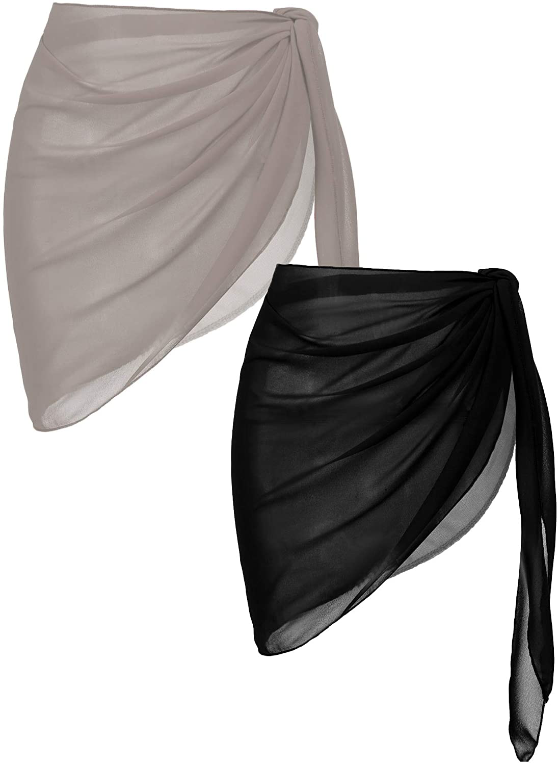 Ekouaer 2 Pieces Women Beach Sarongs Sheer Cover Ups Chiffon Bikini Wrap Skirt for Swimwear S-XXL Apparel & Accessories > Clothing > Swimwear Kylie Max   