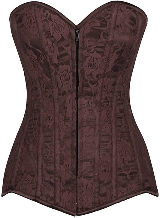 Daisy Corsets Lavish Dark Grey Lace Overbust Corset Apparel & Accessories > Clothing > Underwear & Socks > Lingerie Daisy corsets Brown Large 