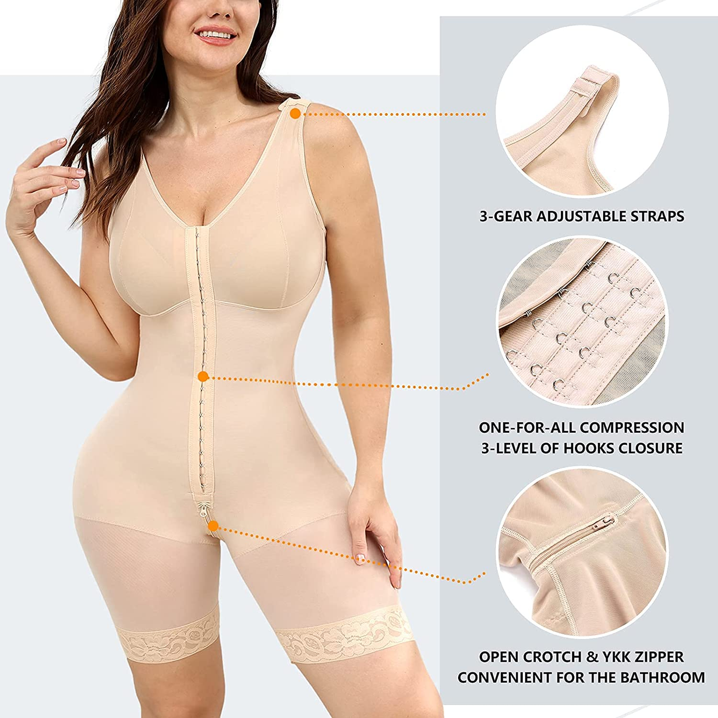 M MYODRESS Full Body Shapewear for Women Faja Colombianas Waist Trainer Compression Garments Apparel & Accessories > Clothing > Underwear & Socks > Shapewear M MYODRESS   