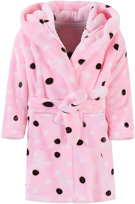 Umeyda Girls Robe,Cute & Fleece Hooded Robe with Belt for Girls, 12 Months - 18 Years Apparel & Accessories > Clothing > Sleepwear & Loungewear > Robes Kylie Max   