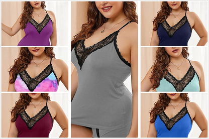 BLMFAION Women Sexy plus Size Cami Shorts Soft Lounge Pajamas Sets L-5X Apparel & Accessories > Clothing > Sleepwear & Loungewear Kylie Max   