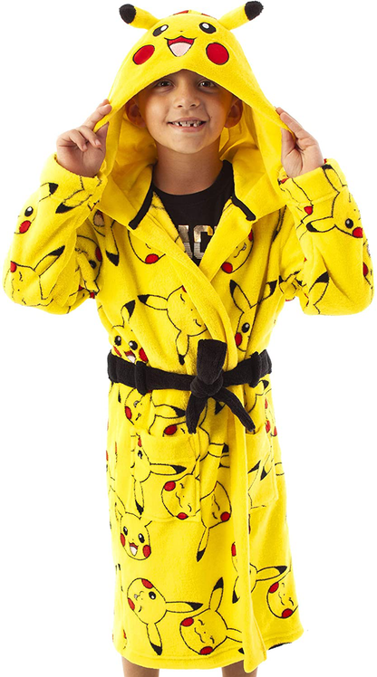 Pokemon Dressing Gown Boys Girls Pikachu Kids Pocket Bathrobe Apparel & Accessories > Clothing > Sleepwear & Loungewear > Robes Kylie Max   