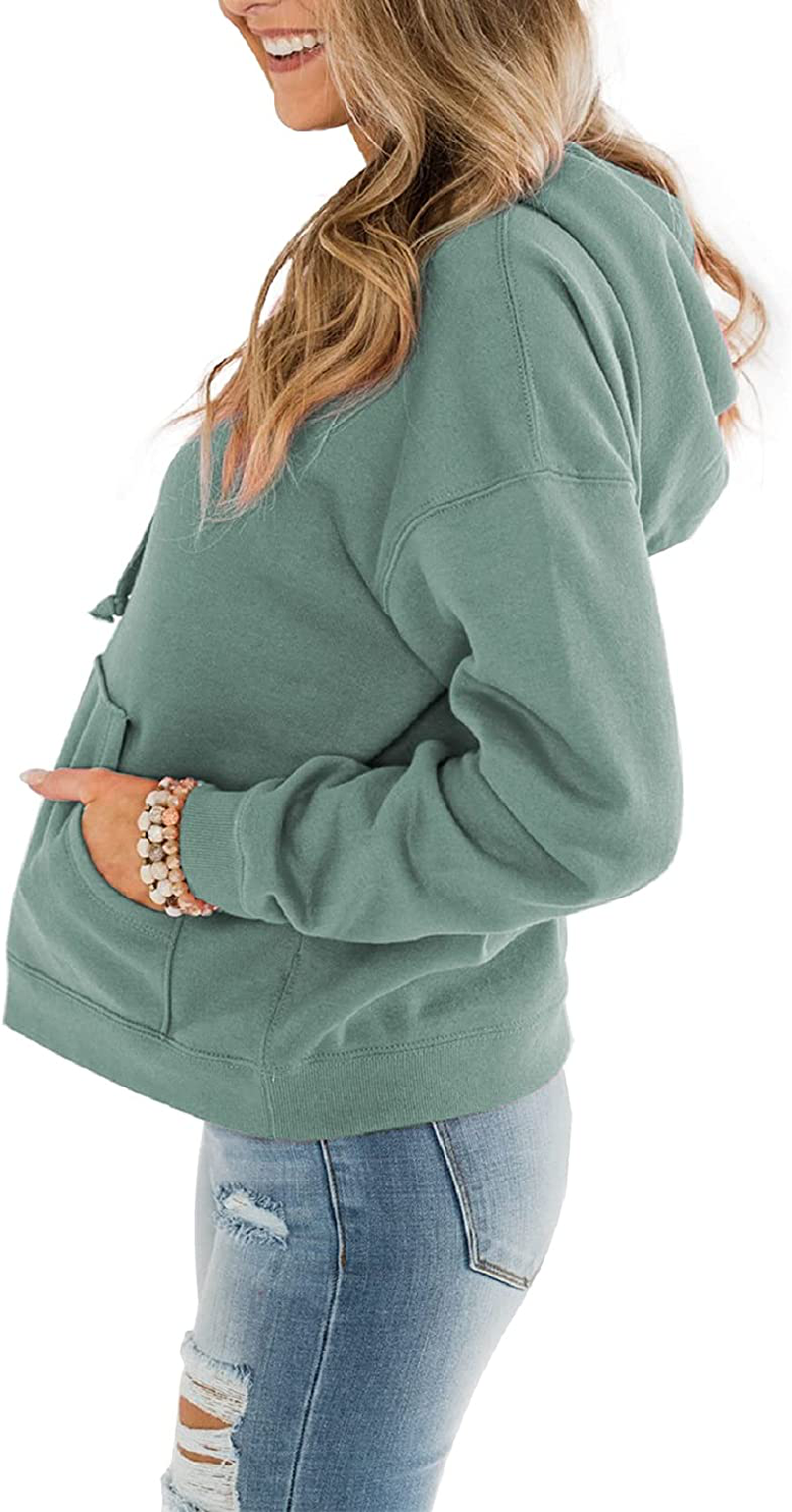 ORANDESIGNE Women’S Casual Hoodies Long Sleeve Pullover Tops Loose Lightweight Sweatshirt with Pocket Apparel & Accessories > Clothing > Activewear Kylie Max   