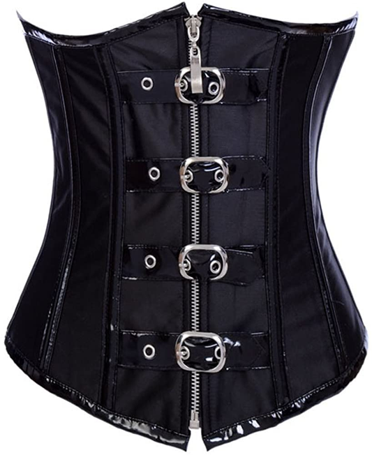 Blidece Women'S Fashion PU Leather Halter Shoulder Straps Underbust Corset Top Apparel & Accessories > Clothing > Underwear & Socks > Lingerie Blidece Black 3 Medium 