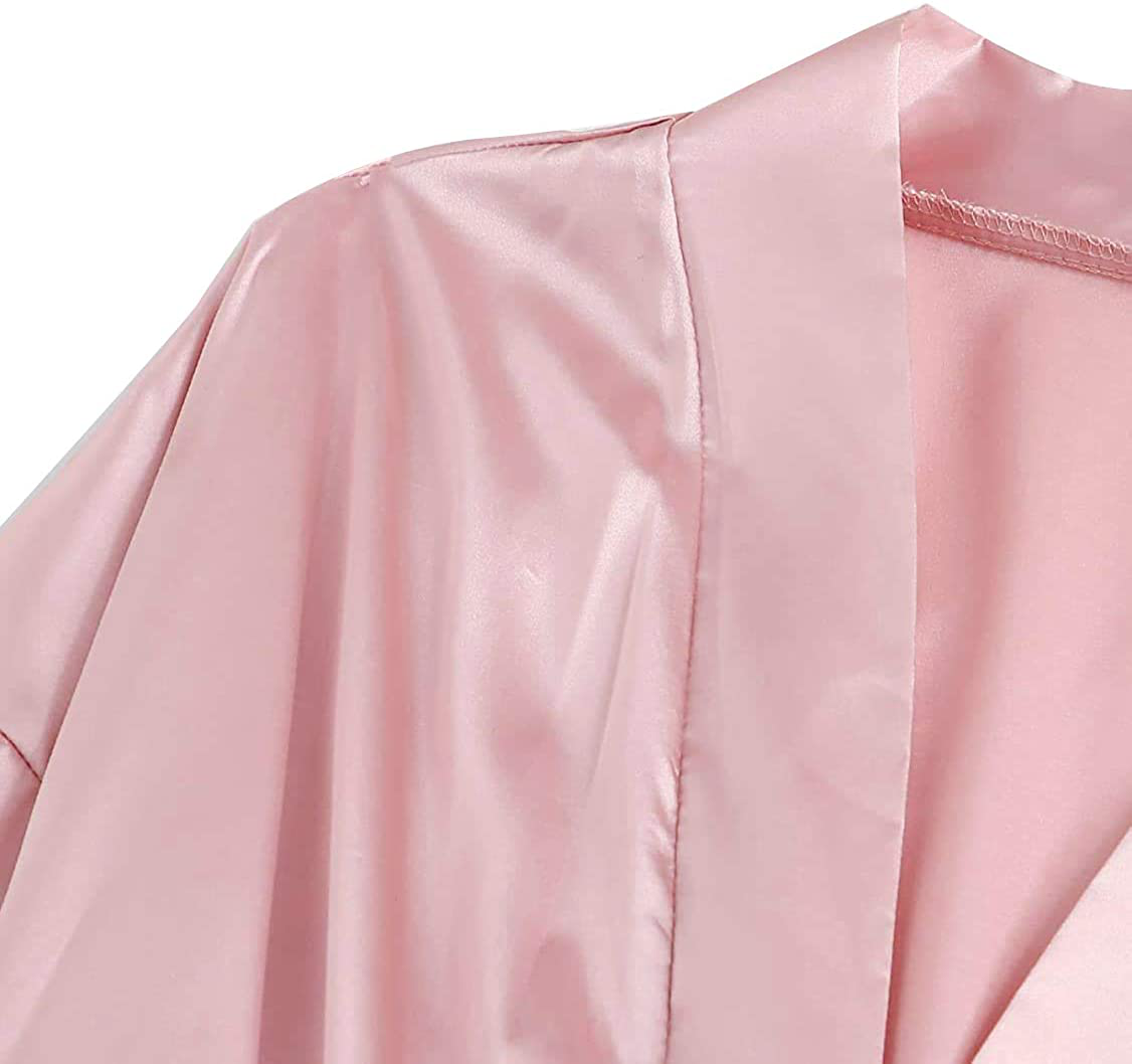 TAKOYI Women'S Sexy Lace 3 Piece Satin Robe and Pajama Set Cami Top Lingerie with Robe Camisole Shorts Apparel & Accessories > Clothing > Sleepwear & Loungewear Kylie Max   