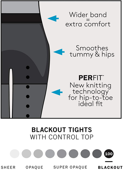 Blackout Tights with Control Top Apparel & Accessories > Clothing > Underwear & Socks > Shapewear HUE   