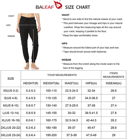 BALEAF Women'S Sweatpants Joggers Cotton Yoga Lounge Sweat Pants Casual Running Tapered Pants with Pockets Apparel & Accessories > Clothing > Activewear Kylie Max   