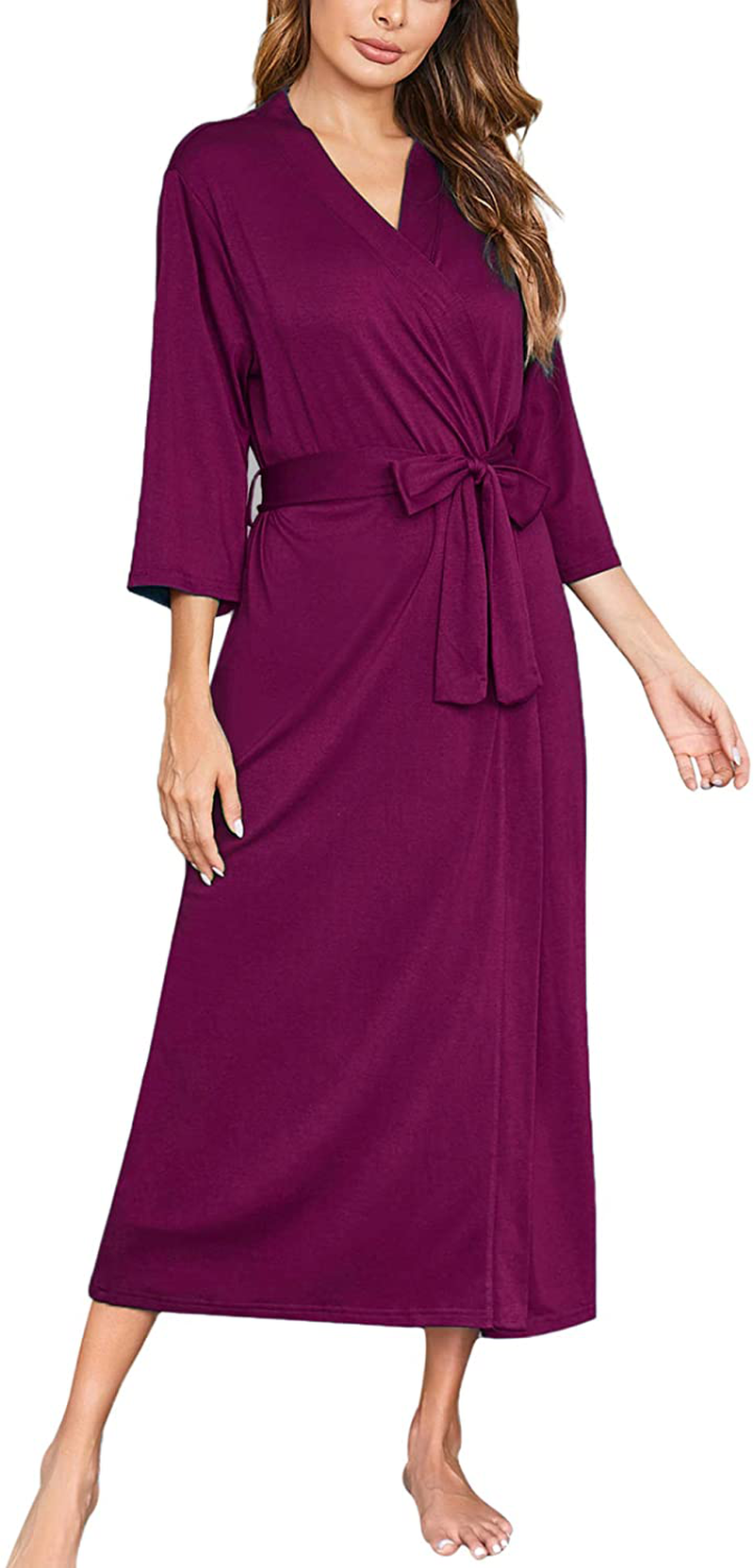 Ekouaer Womens Robes, Lightweight Cotton Robe Soft Sleepwear Ladies Loungewear Dressing Gown Long Bathrobe Apparel & Accessories > Clothing > Sleepwear & Loungewear > Robes Ekouaer   