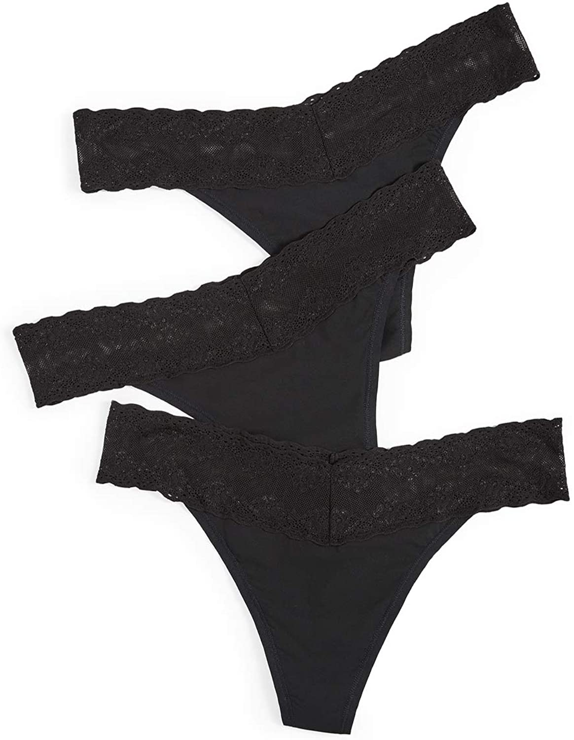 Natori Women'S Bliss Perfection One Size Thong Apparel & Accessories > Clothing > Underwear & Socks > Underwear Natori Black One Size 