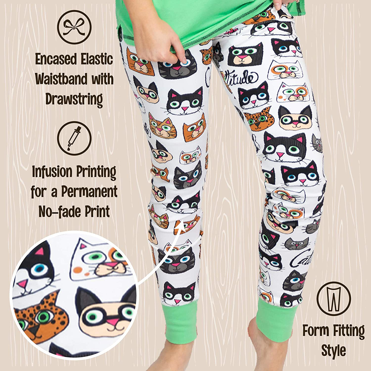 Lazy One Women'S Leggings and Tees, Pajama Separates, Cozy Loungewear for Women Apparel & Accessories > Clothing > Sleepwear & Loungewear > Pajamas Kylie Max   