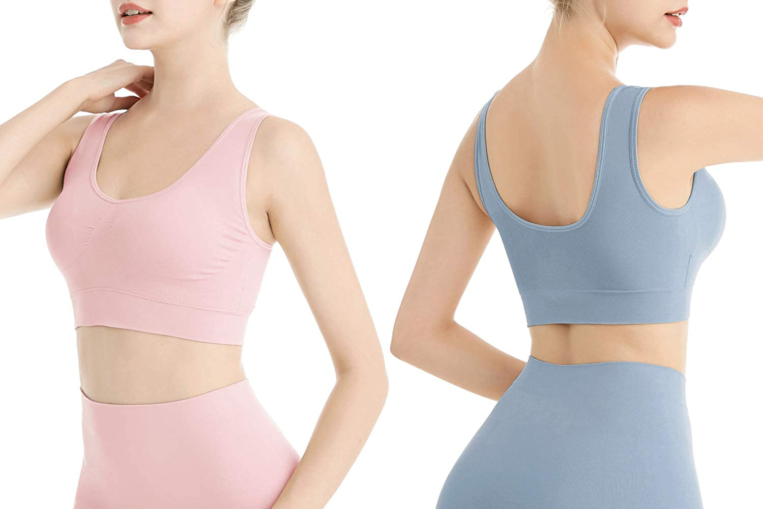 Lemef 3-Pack Seamless Sports Bra Wirefree Yoga Bra with Removable Pads for Women Apparel & Accessories > Clothing > Underwear & Socks > Bras Kylie Max   