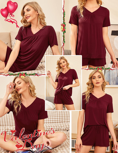 Avidlove Women'S Shorts Pajama Set Short Sleeve Sleepwear Nightwear Pjs S-XXL Apparel & Accessories > Clothing > Sleepwear & Loungewear Kylie Max   