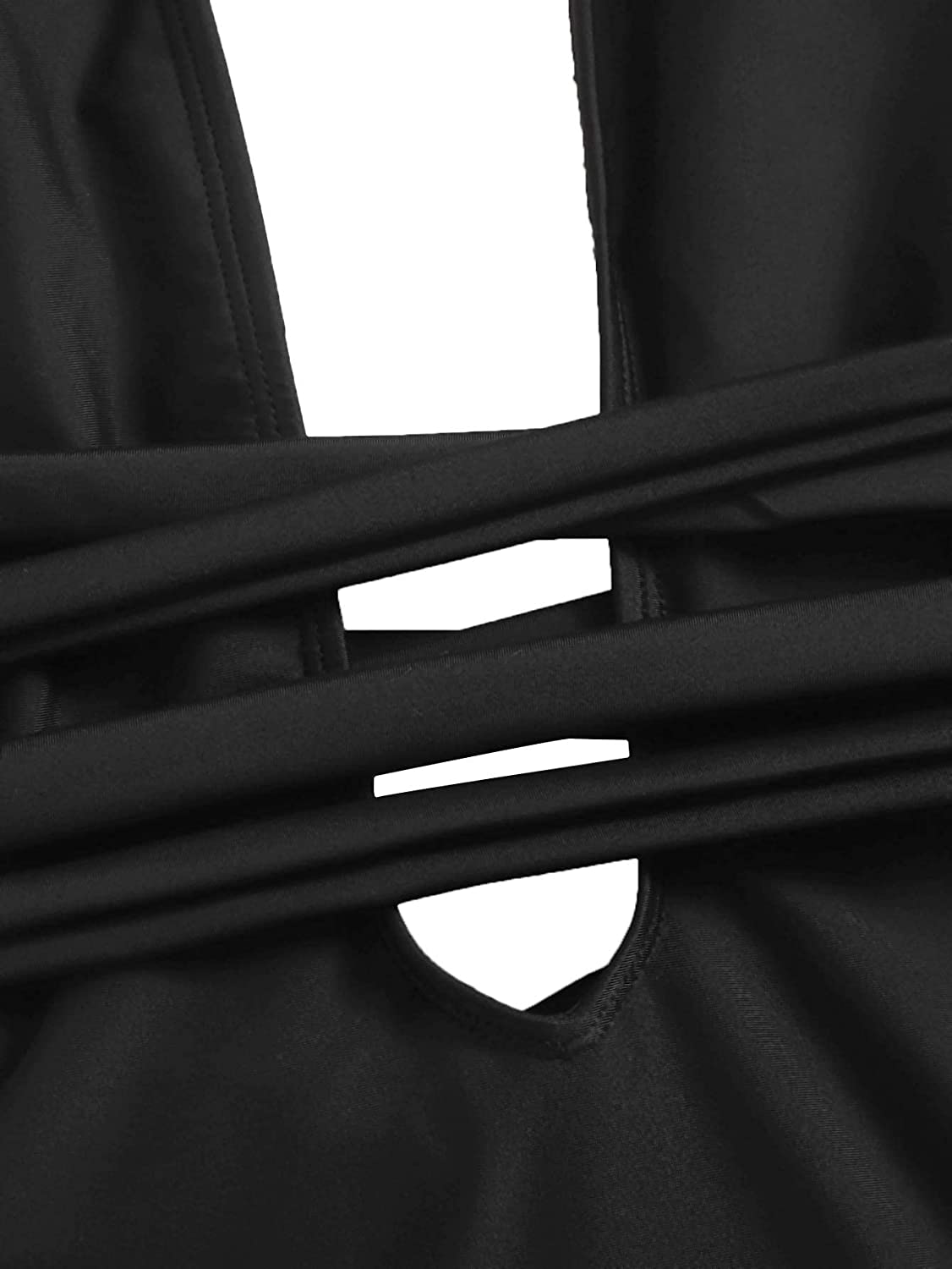 Sweatyrocks Women'S Sexy Basic Criss Cross Tie Knot Front Deep V Open Back One Piece Swimwear Apparel & Accessories > Clothing > Swimwear Kylie Max   
