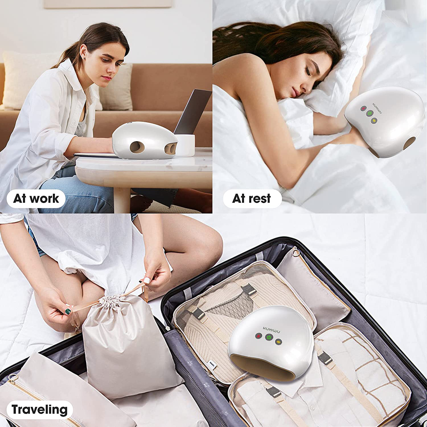 KUMIWU Hand Massager with Heat, 3 Modes and 3 Levels Air Pressure Point Hand Finger Massager Machine, Pain Relief for Arthritis and Carpal Tunnel, Gifts for Women Arts & Entertainment > Party & Celebration > Gift Giving KUMIWU   