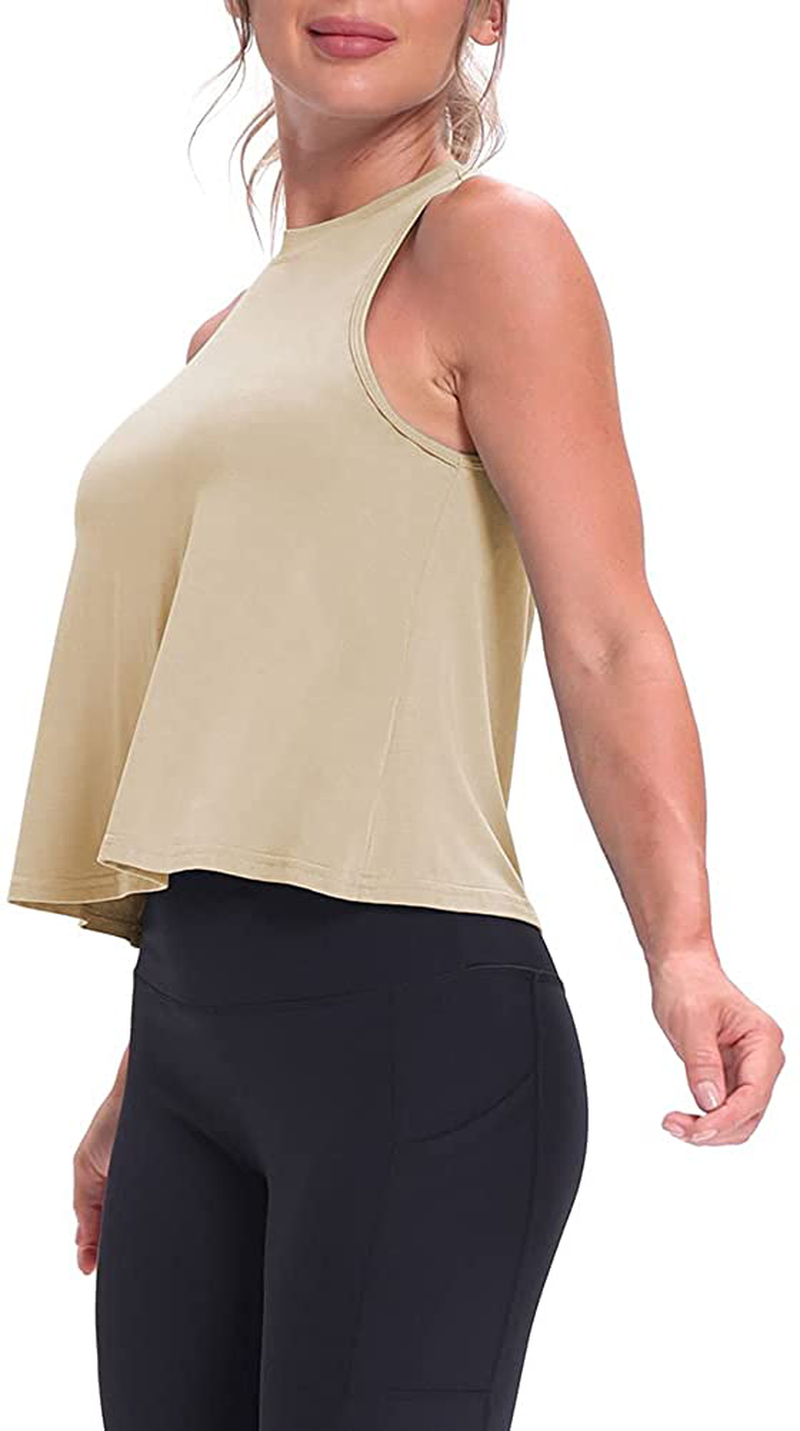 Mippo Crop Tops for Women Womens Workout Tops Flowy Cropped Tank Tops Athletic Shirts Apparel & Accessories > Clothing > Activewear Kylie Max   