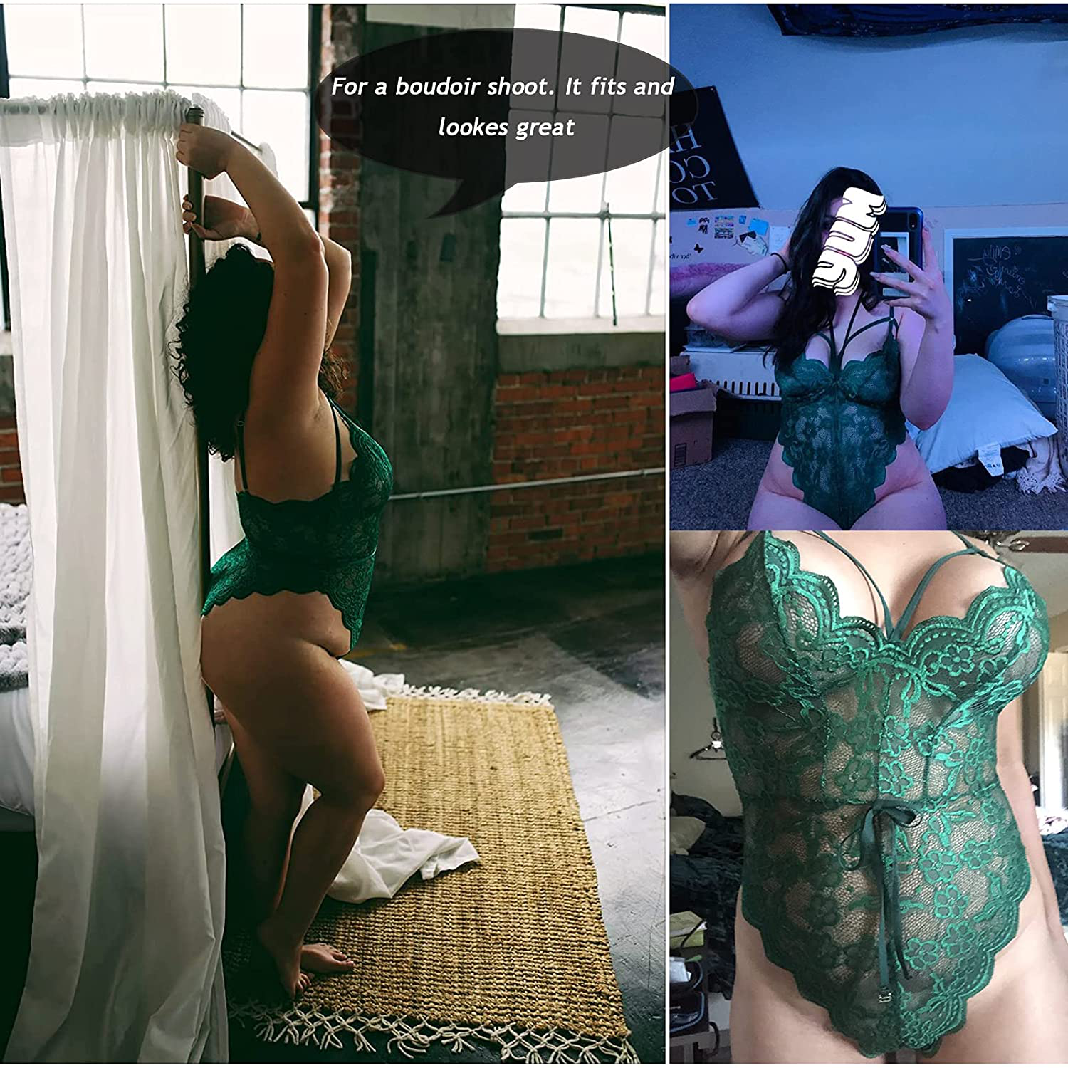 Avidlove Women Teddy Lingerie One Piece Babydoll Mini Bodysuit Apparel & Accessories > Clothing > Underwear & Socks > Lingerie Kylie Max   
