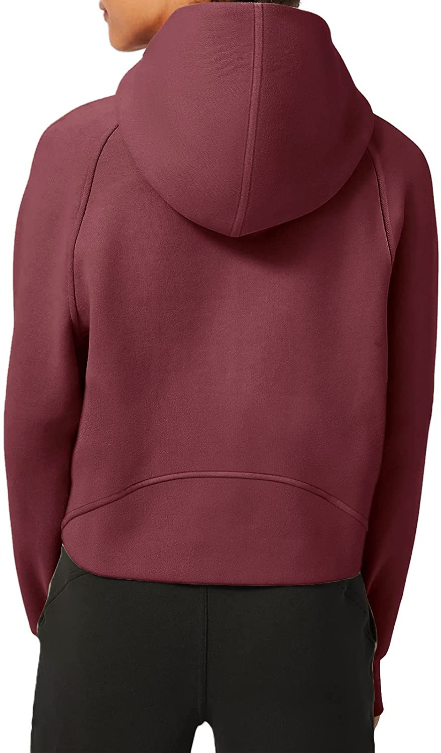LASLULU Womens Hoodies Fleece Lined Collar Pullover 1/2 Zipper Sweatshirts Long Sleeve Crop Tops Sweater Thumb Hole Apparel & Accessories > Clothing > Activewear Kylie Max   