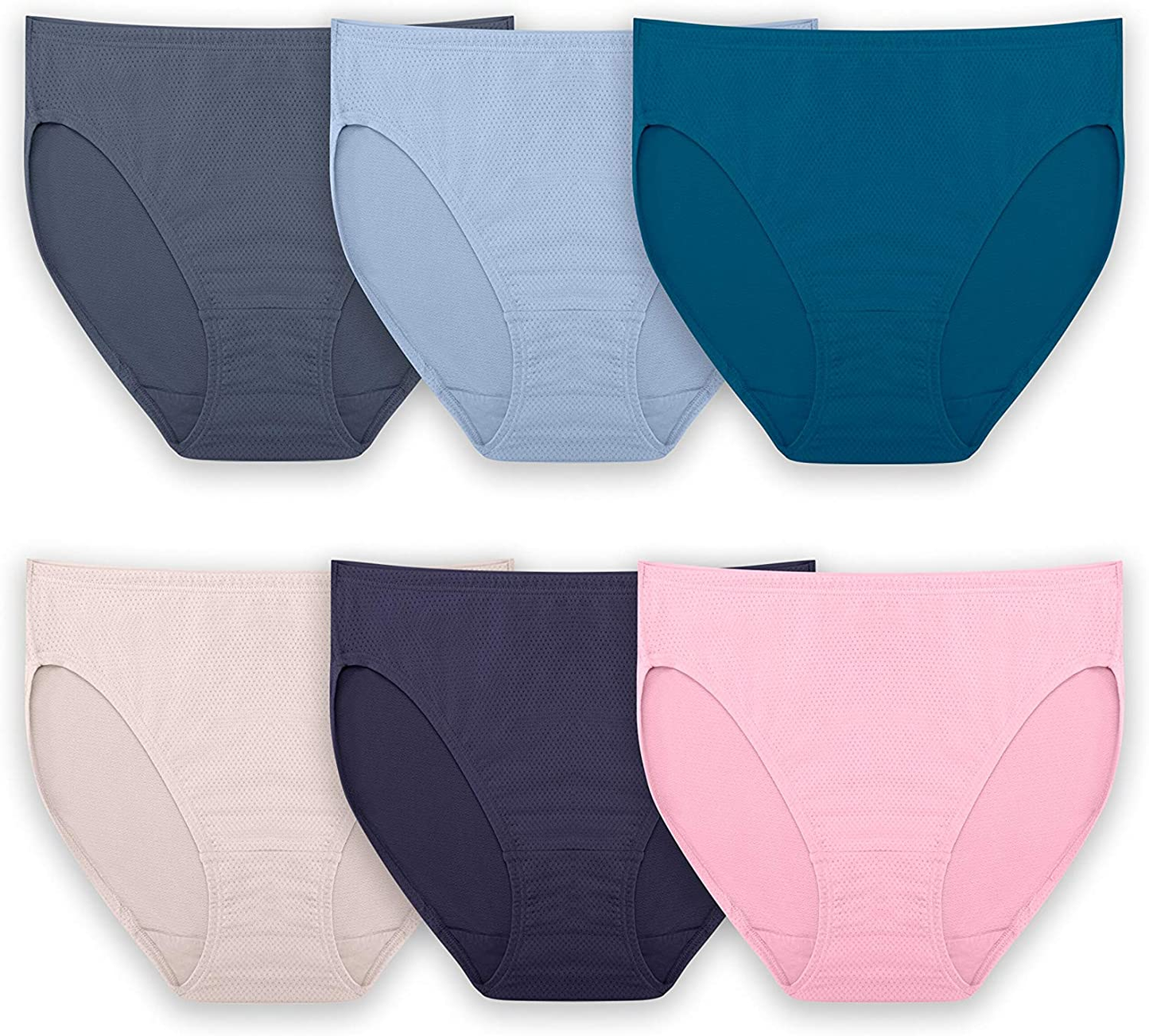 Fruit of the Loom Women'S Breathable Underwear (Regular & plus Size) Apparel & Accessories > Clothing > Underwear & Socks > Underwear Fruit of the Loom Hi Cut - Micro Mesh - 6 Pack Assorted Colors Regular 9