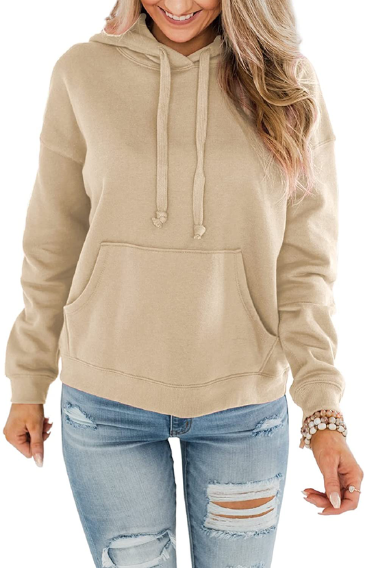 ORANDESIGNE Women’S Casual Hoodies Long Sleeve Pullover Tops Loose Lightweight Sweatshirt with Pocket Apparel & Accessories > Clothing > Activewear Kylie Max   