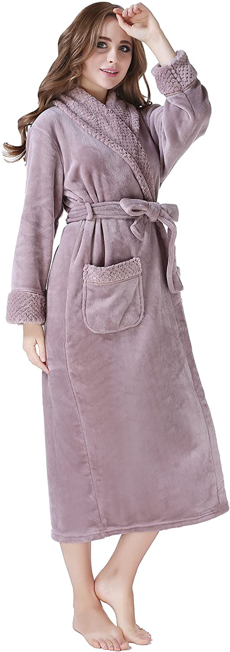 Richie House Women'S Plush Soft Warm Fleece Bathrobe Robe RH1591 Apparel & Accessories > Clothing > Sleepwear & Loungewear > Robes Kylie Max   
