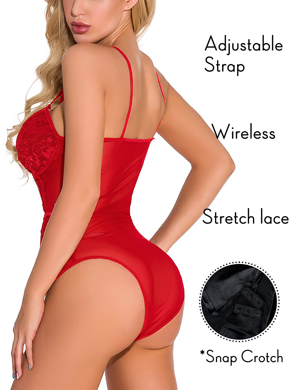 See through Lingerie,V-Neck Lace Babydoll,Sexy Lingerie Women,One Piece Bodysuit Apparel & Accessories > Clothing > Underwear & Socks > Lingerie Kylie Max   