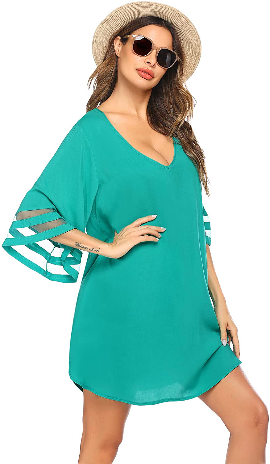 Ekouaer Women'S Swim Cover Ups for Beach Swimwear, Summer Casual Loose Sun Dress Apparel & Accessories > Clothing > Swimwear Kylie Max   