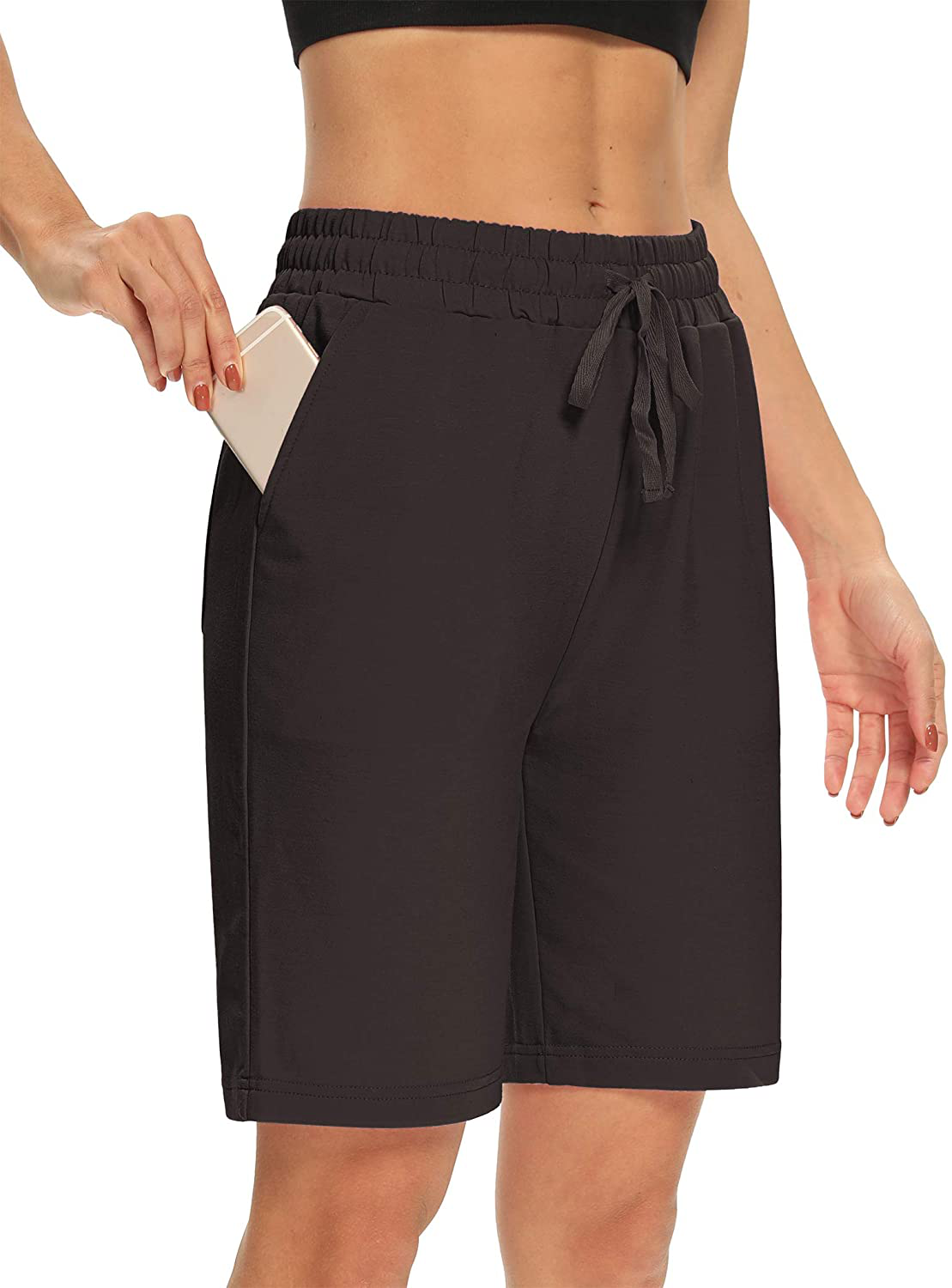 DIBAOLONG Womens Yoga Shorts Loose Comfy Drawstring Lounge Bermuda Shorts with 3 Pockets Apparel & Accessories > Clothing > Shorts Kylie Max   