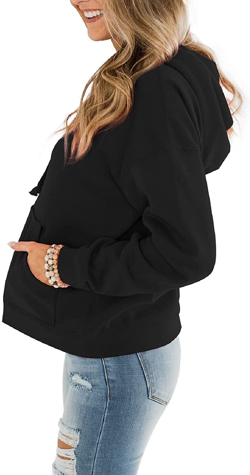 ORANDESIGNE Women’S Casual Hoodies Long Sleeve Pullover Tops Loose Lightweight Sweatshirt with Pocket Apparel & Accessories > Clothing > Activewear Kylie Max   