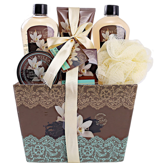 Spa Basket for Women w/Refreshing “Seductive Vanilla” Fragrance by Draizee- #1 Best Gift for Valentine – Luxury Bath & Body Set Includes 100% Natural Cream’s Lotion’s & Much More! Arts & Entertainment > Party & Celebration > Gift Giving Draizee Seductive Vanilla  